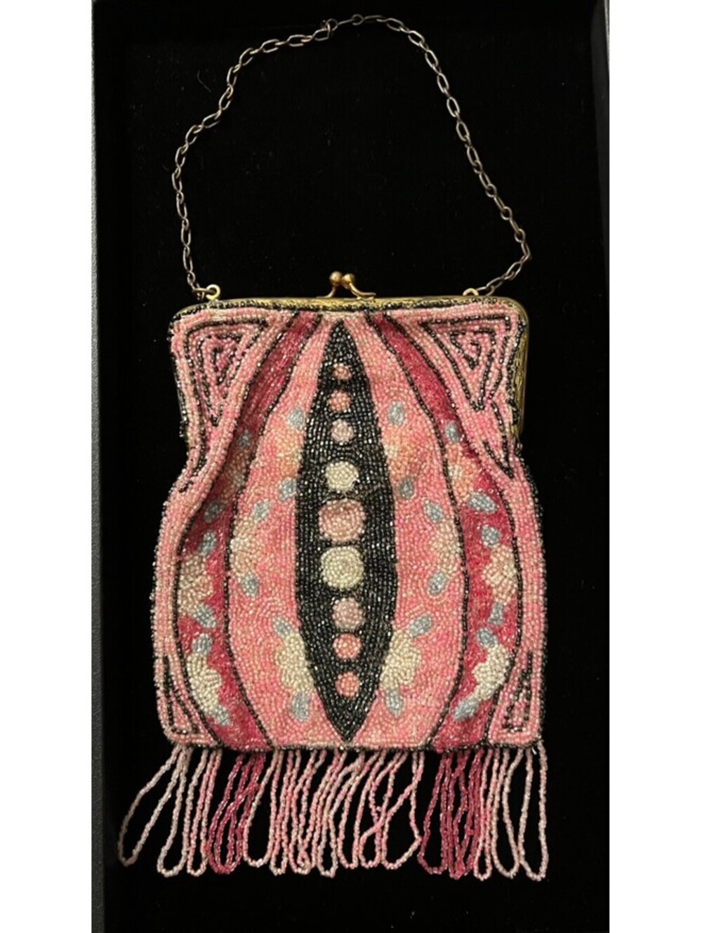 Antique 1920s Beaded Purse Art Deco Belgian Samstags New York Colonial Quality